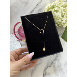 1007 Złoty naszyjnik krawatka GWIAZDKA stal 316L
