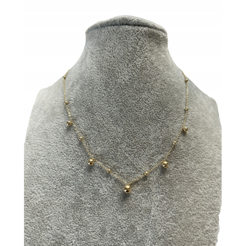 121 Złoty naszyjnik łańcuszek KULKI KULECZKI STAL