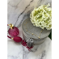 121 Złoty naszyjnik łańcuszek KULKI KULECZKI STAL