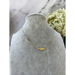 641 Złoty naszyjnik łańcuszek PIÓRKO PIÓRO STAL