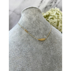 641 Złoty naszyjnik łańcuszek PIÓRKO PIÓRO STAL