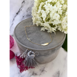 641 Złoty naszyjnik łańcuszek PIÓRKO PIÓRO STAL