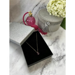 631 Złoty łańcuszek celebrytka RÓŻOWA ŁEZKA STAL