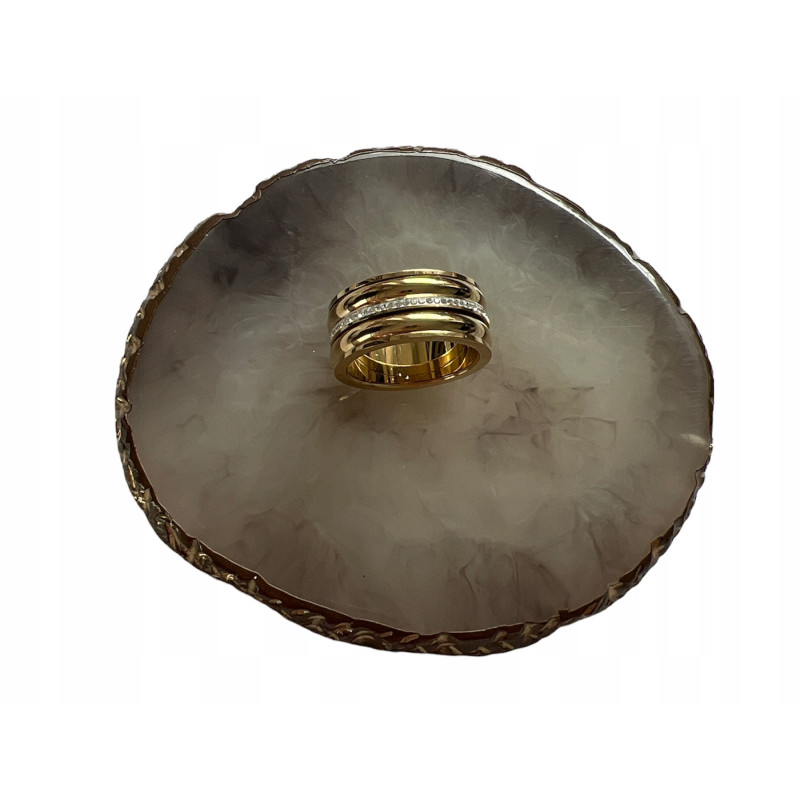 1338 Pierścionek obrączka szeroka stal r 9/19mm