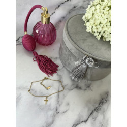 1166 Bransoletka na nogę kostkę KRZYŻ STAL 316