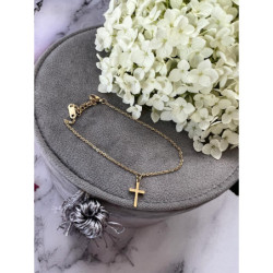 1166 Bransoletka na nogę kostkę KRZYŻ STAL 316