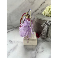 733 Złote kolczyki JEDWABNE MOON River fioletowe