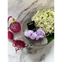 733 Złote kolczyki JEDWABNE MOON River fioletowe