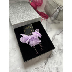 733 Złote kolczyki JEDWABNE MOON River fioletowe