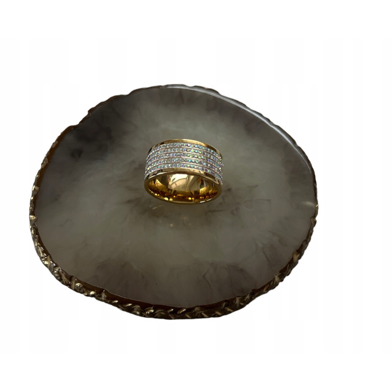 1128 Pierścionek OBRĄCZKA SZEROKO HOLO r 8/18mm