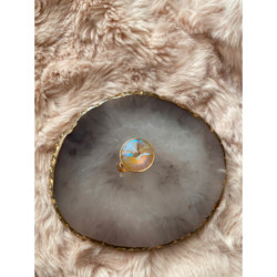 96 Pierścionek regulowany duże oczko holo