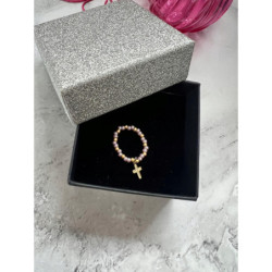 392 Pierścionek na gumce KRZYŻ KRZYŻYK STAL 316L