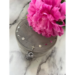 750 SREBRNY łańcuszek celebrytka KRZYŻ Stal 316L