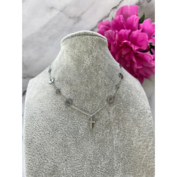 750 SREBRNY łańcuszek celebrytka KRZYŻ Stal 316L