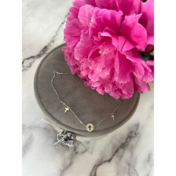 743 SREBRNY łańcuszek celebrytka KRZYŻ Stal 316L