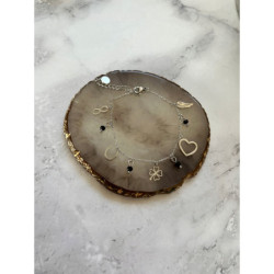 726 Srebrna bransoletka SERCE SKRZYDŁO STAL 316