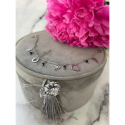 726 Srebrna bransoletka SERCE SKRZYDŁO STAL 316