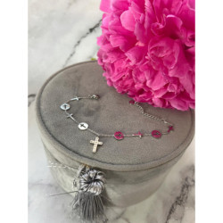 750 Srebrna bransoletka KRZYŻ KRZYŻYK STAL 316