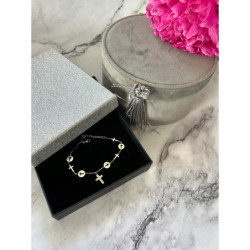 750 Srebrna bransoletka KRZYŻ KRZYŻYK STAL 316