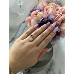 844 Pierścionek MASA PERŁOWA ZEGAR r 10/20mm stal