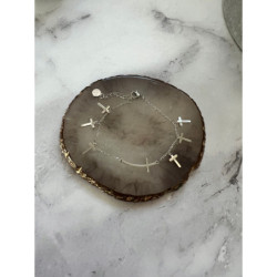 730 Srebrna bransoletka KRZYŻ KRZYŻYK STAL 316