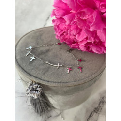 730 Srebrna bransoletka KRZYŻ KRZYŻYK STAL 316