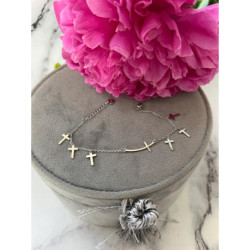 730 Srebrna bransoletka KRZYŻ KRZYŻYK STAL 316