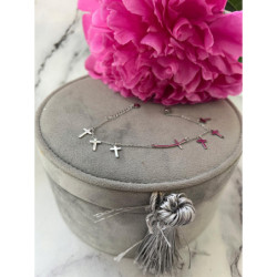 730 Srebrna bransoletka KRZYŻ KRZYŻYK STAL 316