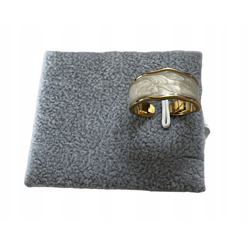 883 Pierścionek biały obrączka roz 6/16mm