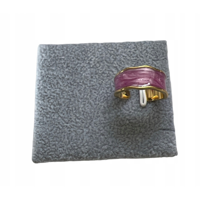 434 Pierścionek różowy obrączka roz 6/16mm