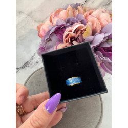 685 Pierścionek niebieski obrączka roz 8/18mm