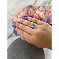 685 Pierścionek niebieski obrączka roz 7/17mm