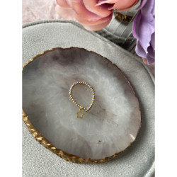 641 Pierścionek na gumce koraliki GWIAZDKA STAL316