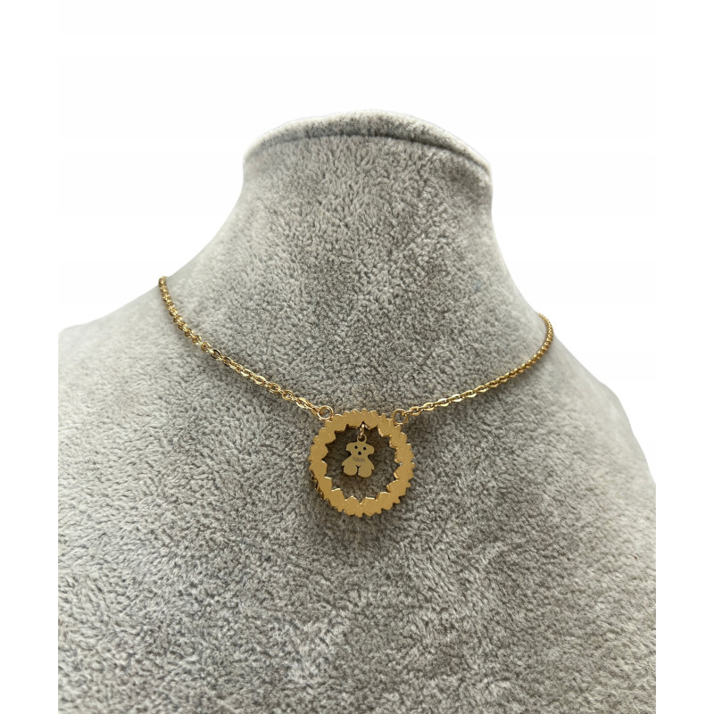 573 Złoty naszyjnik NA PREZENT WISIOREK STAL 316L