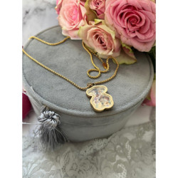 450 Złoty naszyjnik NA PREZENT WISIOREK STAL 316L