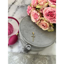 1318 Wisiorek zawieszka KRZYŻ KRZYŻYK cyrkonie