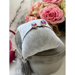 1015 Złote kolczyki OMBRE CYRKONIE STAL 316