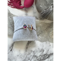 1015 Złote kolczyki OMBRE CYRKONIE STAL 316