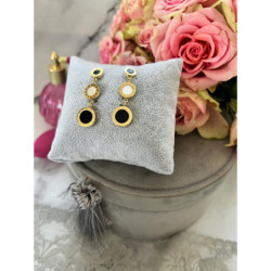 216 Złote kolczyki wkrętki ZEGAR MASA PERŁOWA stal