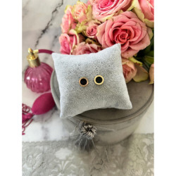 1102 Złote kolczyki wkrętki ZEGAR CZARNE stal 316L