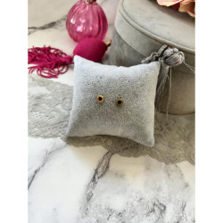 748 Złote kolczyki wkrętki ZEGAR CZARNE stal 316L