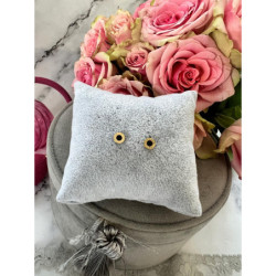 748 Złote kolczyki wkrętki ZEGAR CZARNE stal 316L