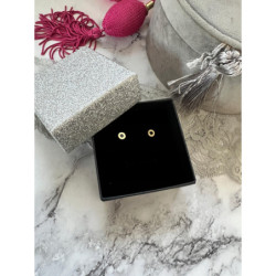 748 Złote kolczyki wkrętki ZEGAR CZARNE stal 316L