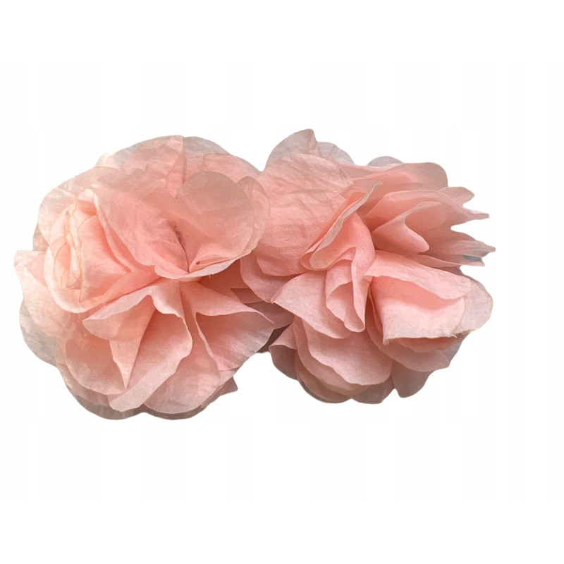 1175 Złote kolczyki jedwabne kwiaty RÓŻOWE HIT