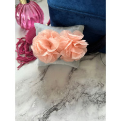 1175 Złote kolczyki jedwabne kwiaty RÓŻOWE HIT