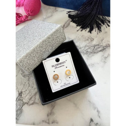 124 Złote kolczyki BLUEBERRY MASA PERŁOWA stal 316