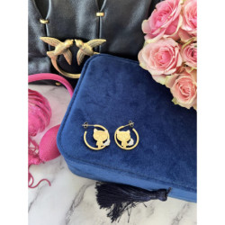 580 Złote kolczyki wkrętki KOT KOTEK stal 316L