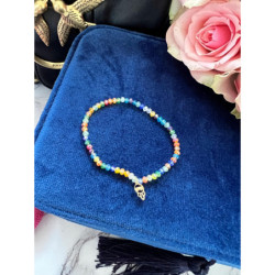 578 Bransoletka na gumce koraliki HOLO STAL 316