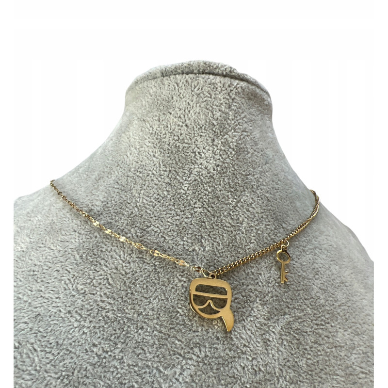 485 Złoty naszyjnik NA PREZENT DELIKATNY STAL 316L