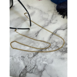 1055 Łańcuszek do okularów PANCERKA złoty STAL